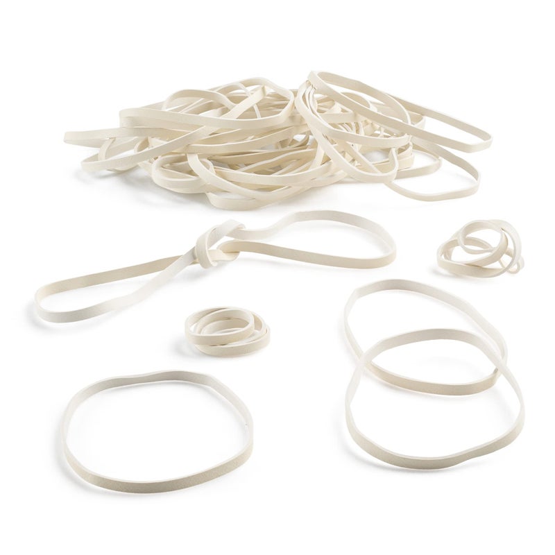 PlasticMill White Rubber Bands Size 33 (3 1/2" x 1/8") - #33 Rubber Bands Office Supplies - Strong, Elastic Bands for Crafts, Balloon Garland, Cash, File Folders (500-Pack) - Image 1